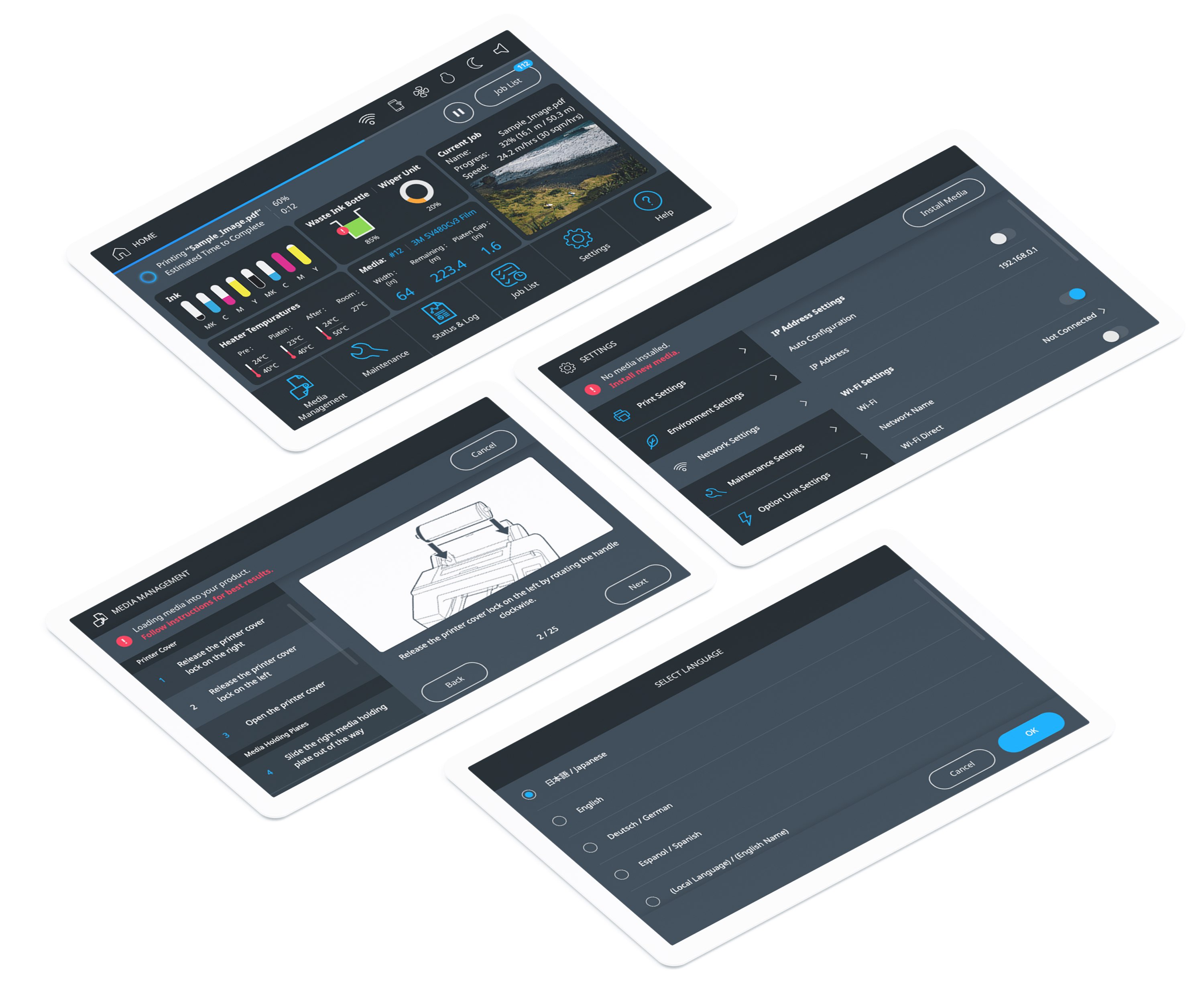 Epson's design agency touch screen interface design